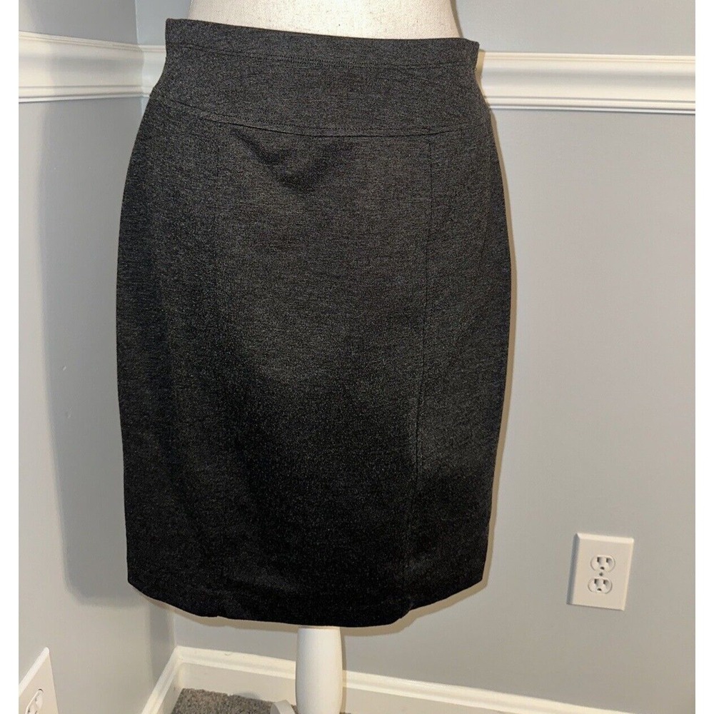 Ellen Tracy Pencil Skirt Size S Gray Elastic Waist Pullon